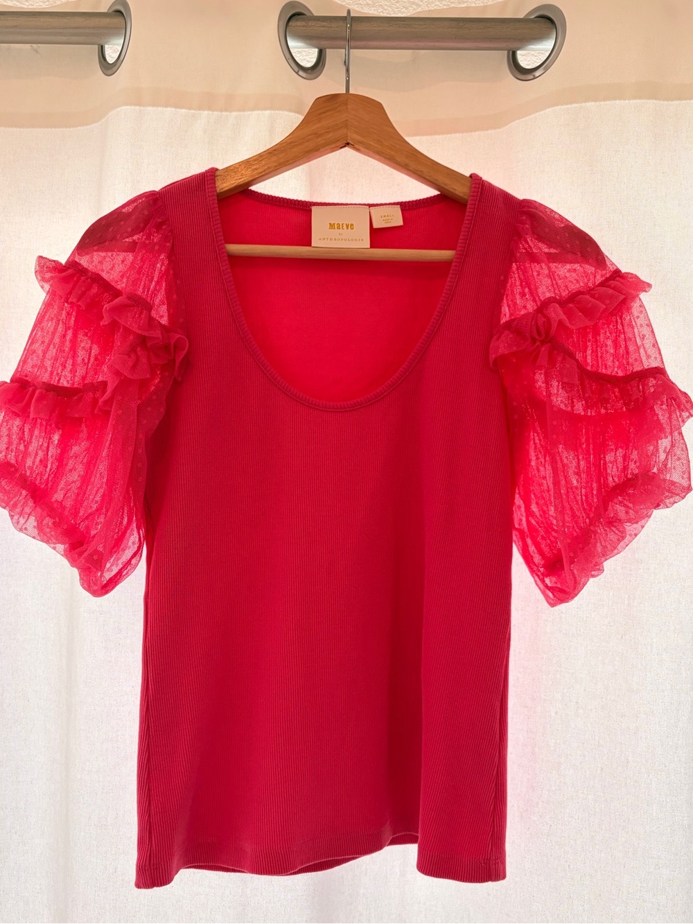 LAST CHANCE - Anthropologie Maeve Sheer Sleeve Top
